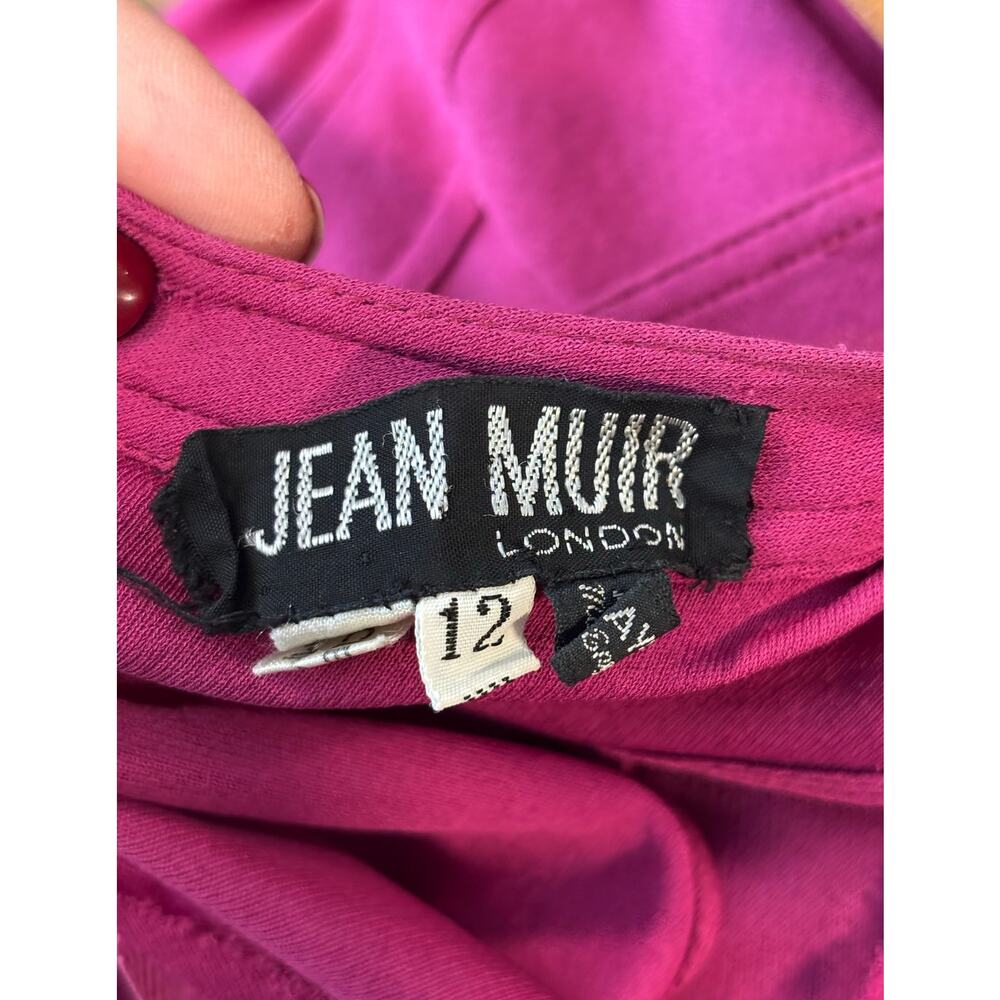 Vintage Jean Muir Original England Maxi Batwing Cape Dress Womens 12 Magenta - Picture 6 of 16